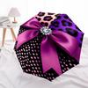 1pc Leopard Print Bow Automatic Open/Close Umbrella - Compact Travel Umbrella, Gift for Birthday, Holiday Yy260106065