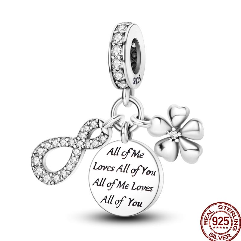 Spring Charm Copper Four-Leaf Clover Butterfly Dragonfly Pendant Beads Suitable For 3Mm Original Bracelet Diy