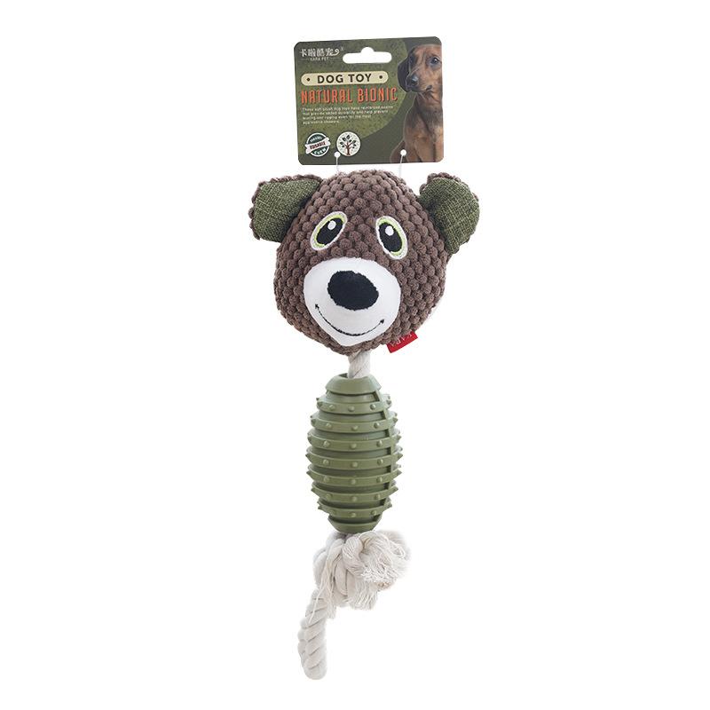 Custom Logo Chew Squeaky Rope TPR Plush Dog Toys (as the picture,as picture)