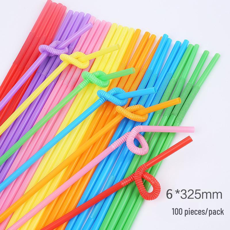 Colored Bendable Plastic Straws: Creative Black Transparent Art Straws for Drinks & Juice