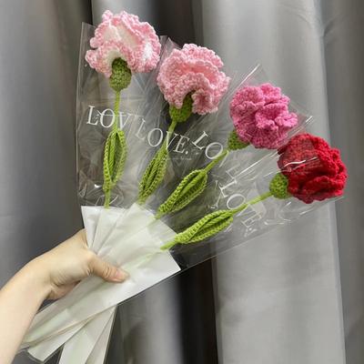 Lavorazione a maglia Fiore Rosa Garofano Fiori Finti Bouquet Decorazione Matrimonio Fatto a mano Decorazione Tavolo Casa Uncinetto Regali Fiori Finti