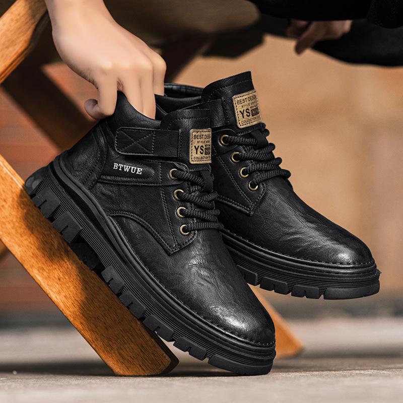 

Осень и зима новая мужская обувь Мартин ретро повседневная поверхность из микрофибры уличная спортивная толстая подошва универсальные короткие ботинки мужские ботинки 44