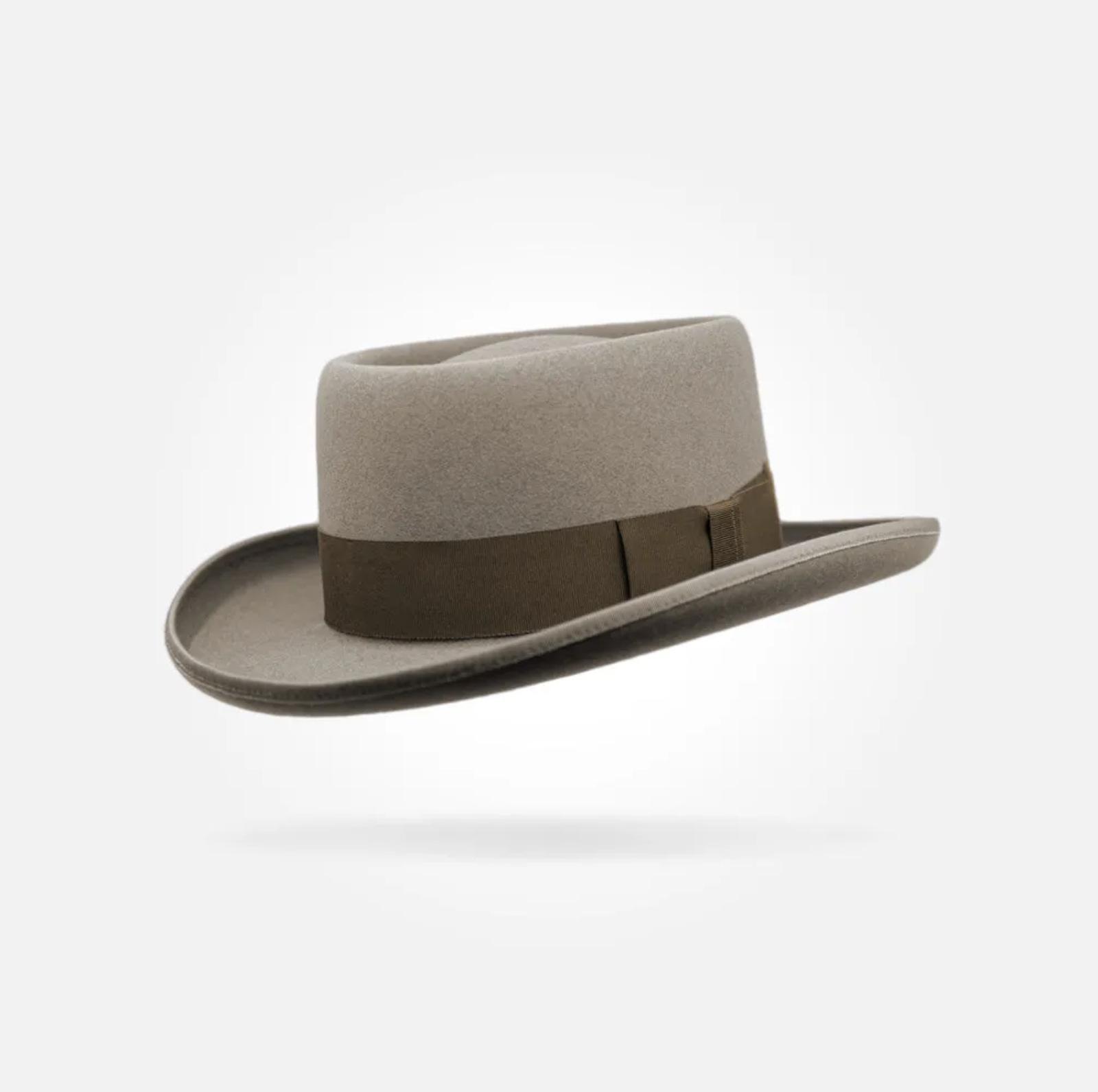 Декоративная шерстяная шляпа с тесьмой-бабочкой, Широкополая шляпа-цилиндр из чистой шерсти 58cm бежевый