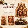 Uniek Winter Huis Ornament Verlichte Kerstboom Topper, Verlichte Kerstman Peperkoek Notenkraker Boomtop Warm Wit LED Topper met