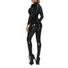Body din piele pentru femei, salopetă din latex, salopetă sexy, costum complet, cu mânecă lungă, jambiere, lenjerie erotică, îmbrăcăminte de club