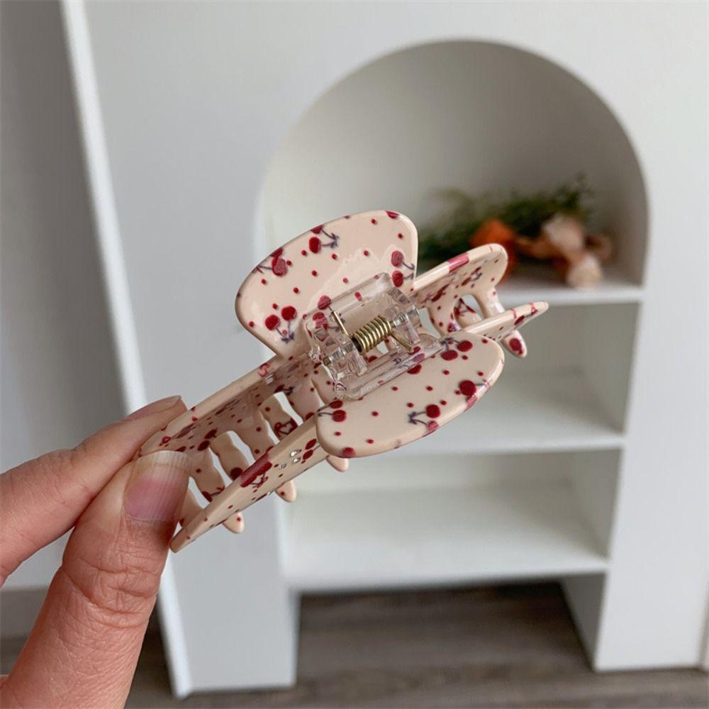 Rhinestone Fresh Acetate Hair Claw Shark Clip Flower Hair Claw Small Floral  Shark Clip  Streetwear
