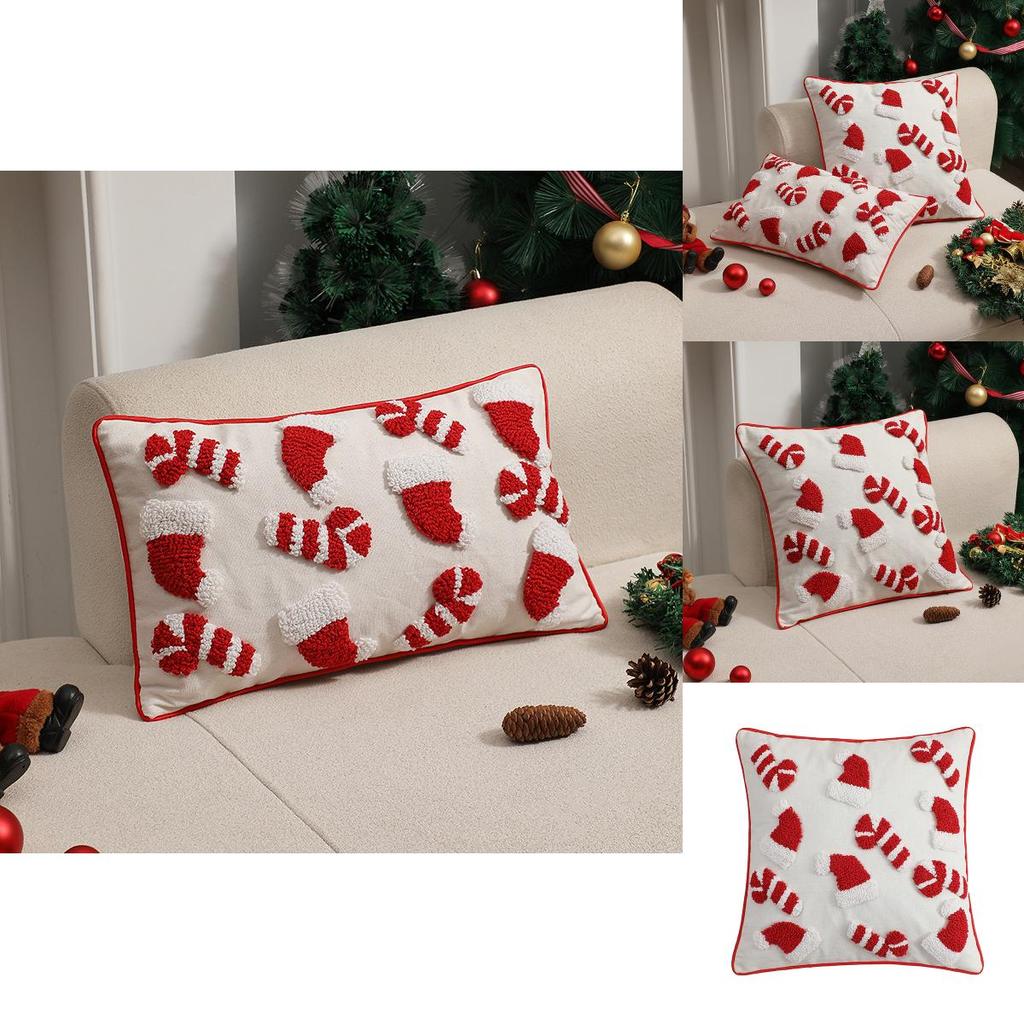Modern Minimalist Christmas Plush Decorative Pillow Cover Soft Cozy Texture