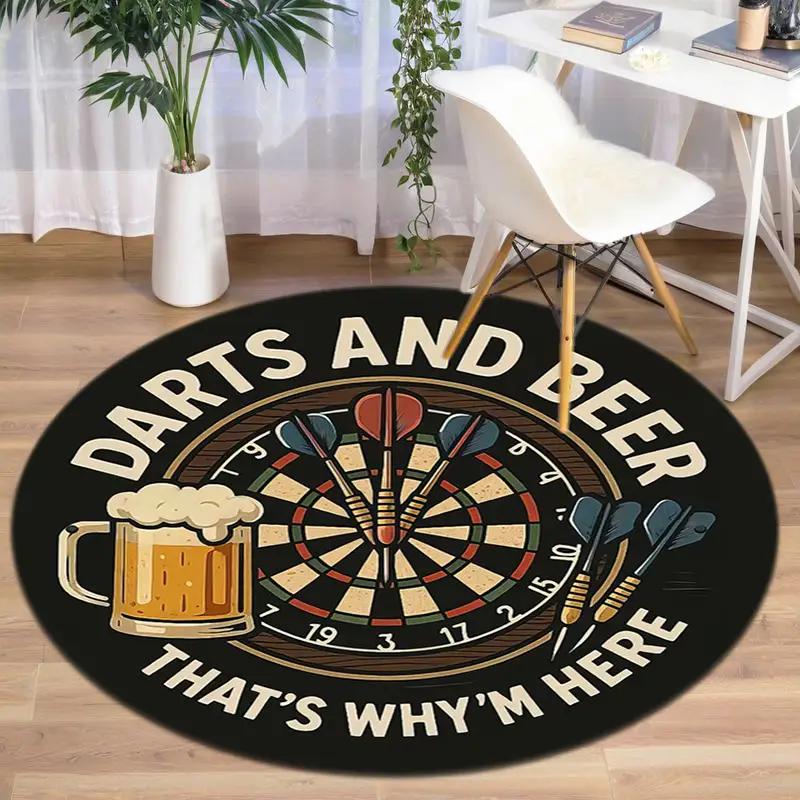 Dart Board Mats Water Fire Design Beer Theme Game Room Carpets Non Slip Floor Targets for Home Entertainment