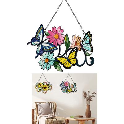 3D Flower Bee Decor Inspirational Wall Decorative Sculpture Hanging Indoor Outdoor for Home Bedroom Office Farmhouse
