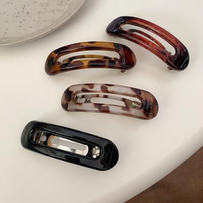 Hollowed Hair Clip Leopard Print French Clip Plastic Side Pins Hairgrip Hairpin Women Hair Accessories