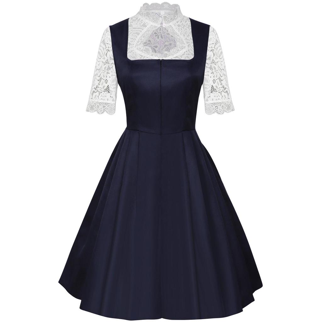 Oktoberfest Maid Dress: European & American Style Lace Apron, Short Sleeve Women's Three-Piece Set, 2025 Collection