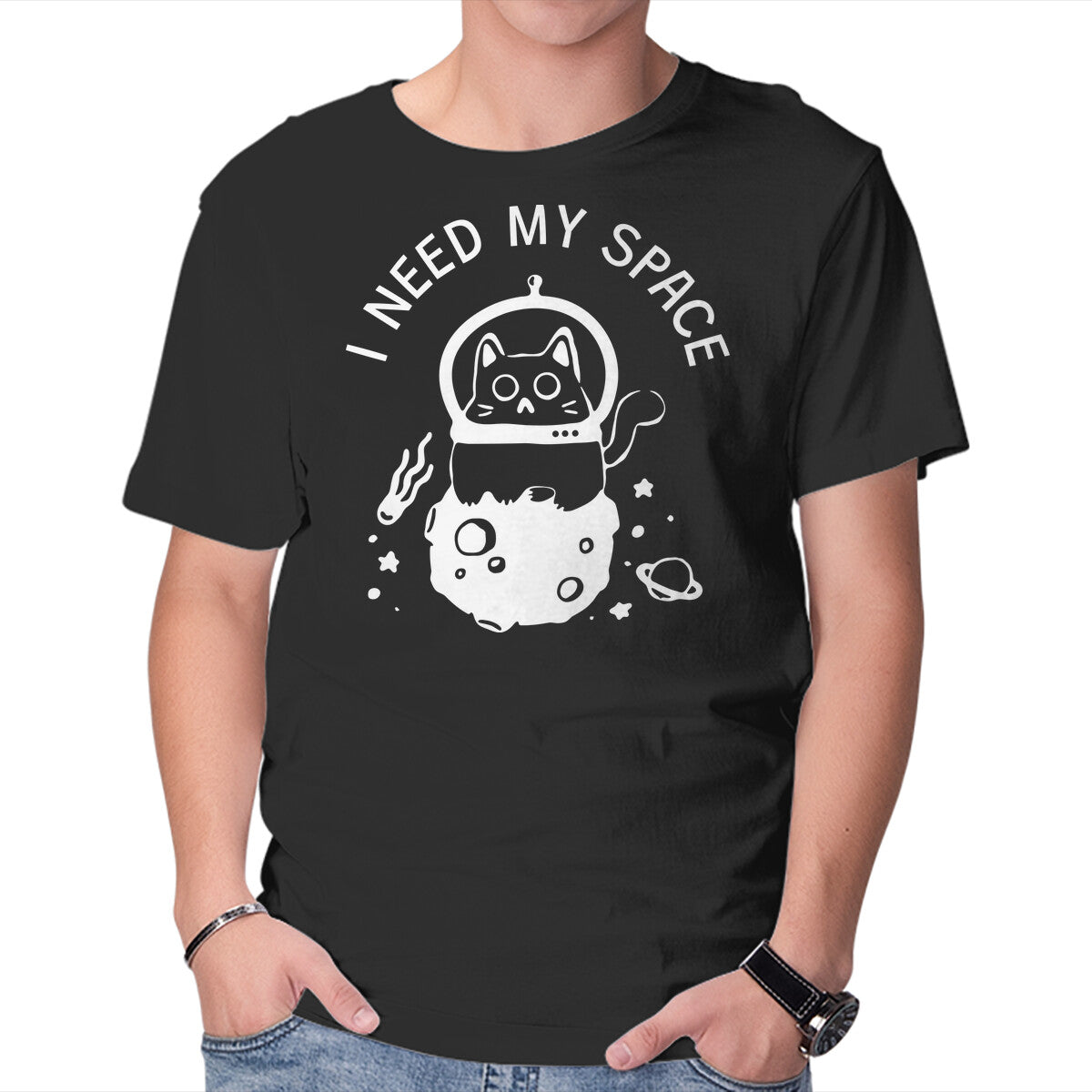 Unisex Crew Neck T-Shirt Just Give Me Some Space Graphic Short Sleeve Casual Tee XL