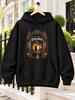 WE WILL REMEMBER THEM Memorial Text, Union Jack Flags, Lone Soldier Silhouette And Sunset Cemetery with Crosses Unisex Hoodie