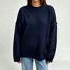 Women's Casual Oversized Pullover Sweater - Loose Fit Knit Top for Everyday Wear