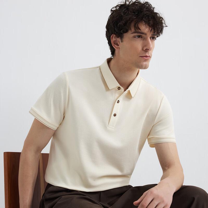 Мужская рубашка-поло Zhuangji, 100% хлопок, business casual, с коротким рукавом M