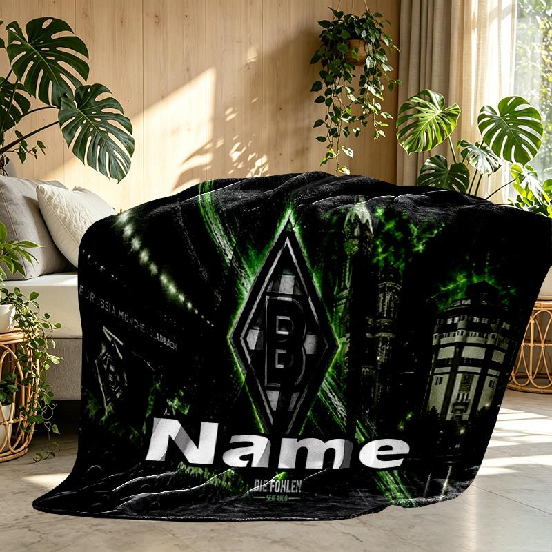 Custom Name Personalized Borussia Monchengladbach Print Blanket, Home Decor, Bedroom, Sofa, Camping, Couch, Gifts for Birthday ChristmasEnthusiasts