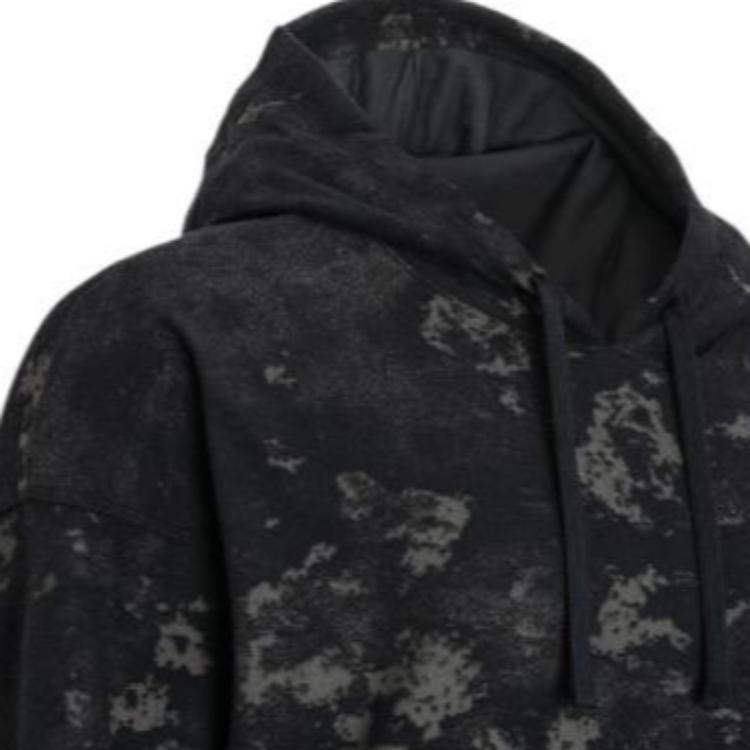 Under Armour Journey Washed Embossed Hoodie Pullover Women Tops Black 1376915-001