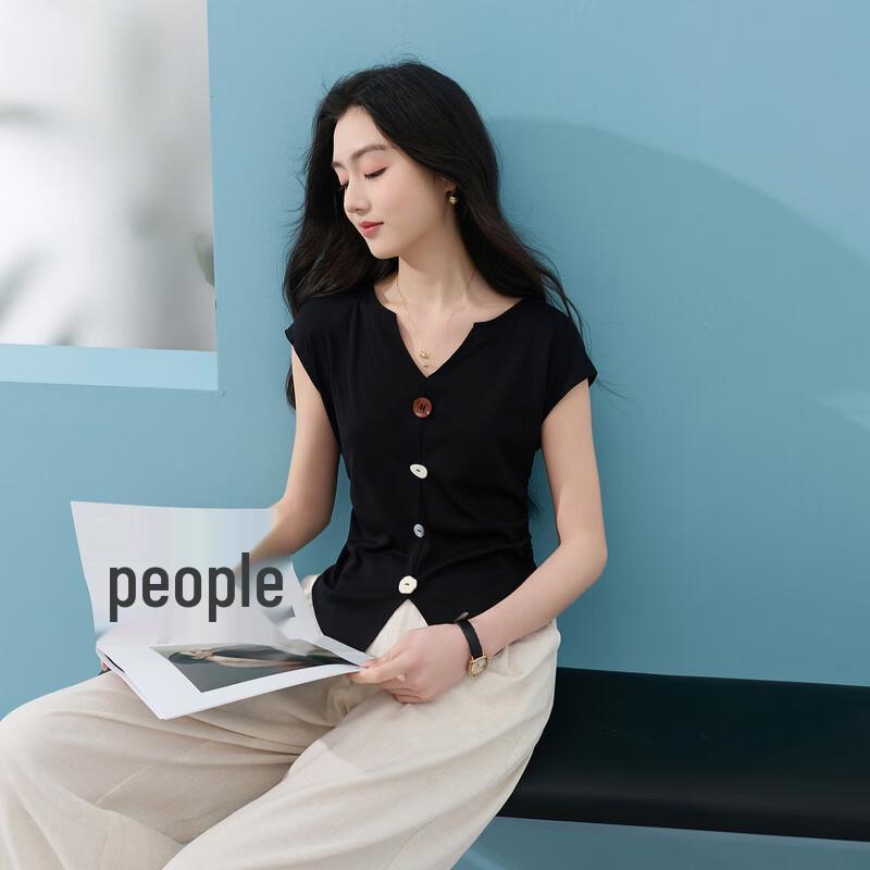 Women's V-Neck Slim Fit Short Sleeve T-Shirt