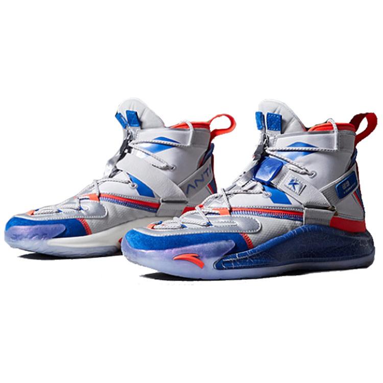 Anta KT5 KT Comfortable Non Slip Lightweight High Top Basketball Shoes Men's White Blue 11941102-7