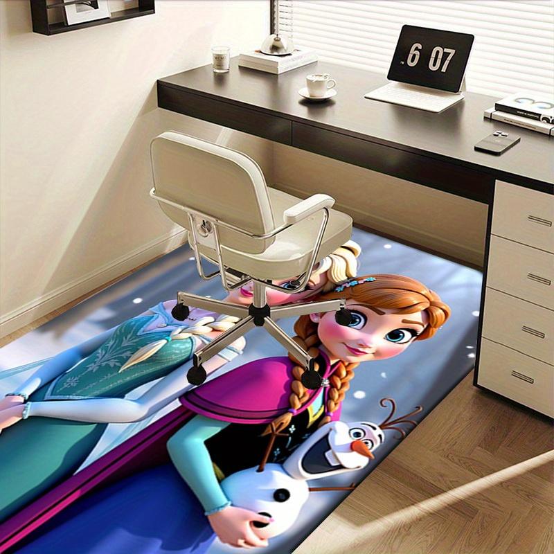 3D Printed Elsa,Anna,Olaf Anti-Slip Rug - Machine Washable Office Rug for Living Room, Bedroom, Office - Multiple Sizes