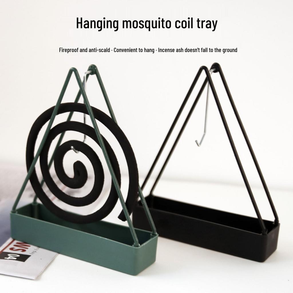 Triangle Iron Art Mosquito Coil Holder and Ash Catcher