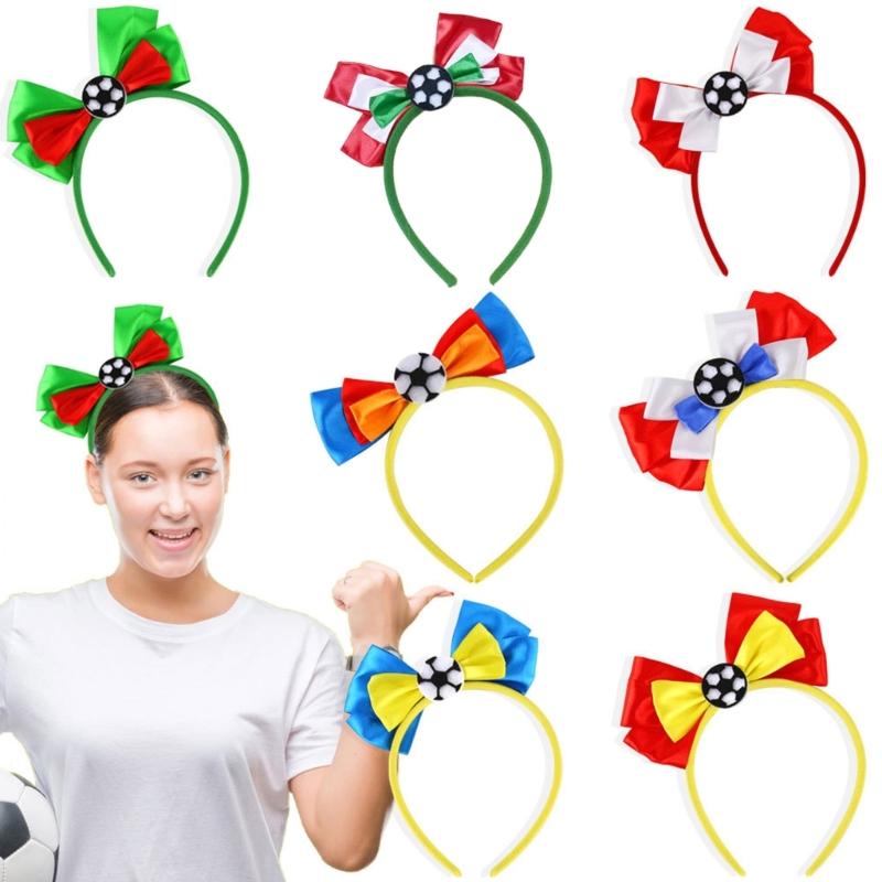 Teen Soccer Bowknot Shape Headbands Woman Student Cheerleading Game Gatherings Hairband Plastic Carnivals Hair Hoop