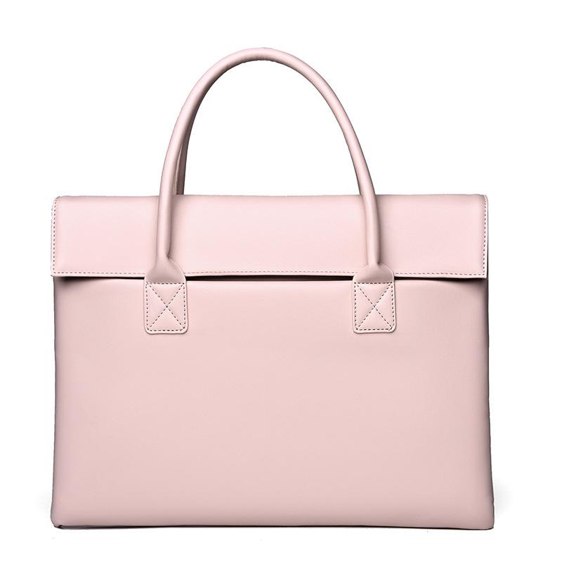 

Прямые поставки мужских и женских сумок, деловых сумок, вместительных портфелей для встреч, однотонных модных сумок для компьютера. розовый