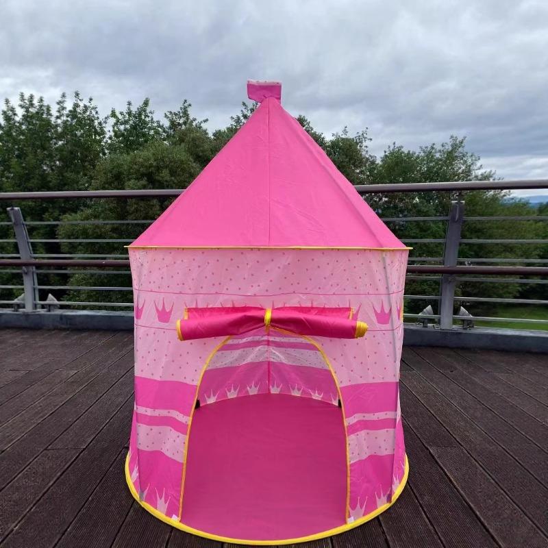 

Kids Play Tent Castle Yurt Parent Child Interactive Playhouse Pink Princess Blue Prince Fabric Tent Carry Bag Indoor Outdoor 105x135cm розовый