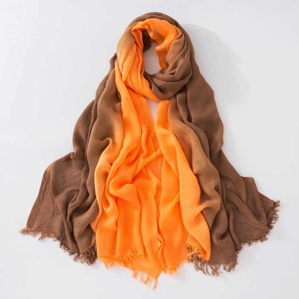 

Большой шарф с принтом омбре, хлопок, вискоза, мягкий хиджаб, новый дизайнерский платок, тюрбан, однотонный, модные женские накидки