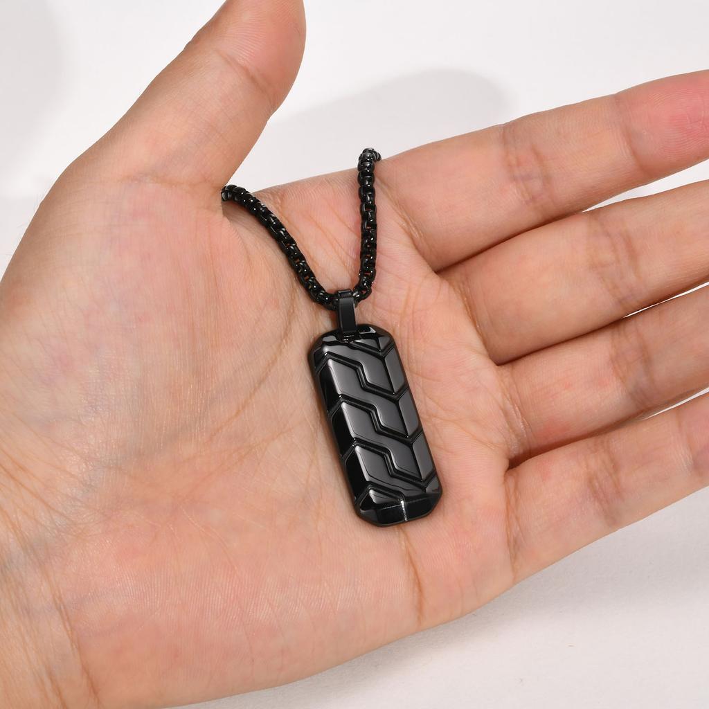 Stainless Steel Geometric Irregular Square Punk Pendant Necklace for Men Women Hip Hop Gold Silver Plated Necklace Jewelry Gift