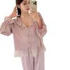 Spring and autumn new ice silk jacquard pajamas women's sweet long-sleeved court style high-end small fragrant style loungewear set