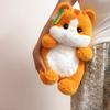 Large Gold Cat Plush Doll With Rabbit Fur And Knit Sweater For Kids