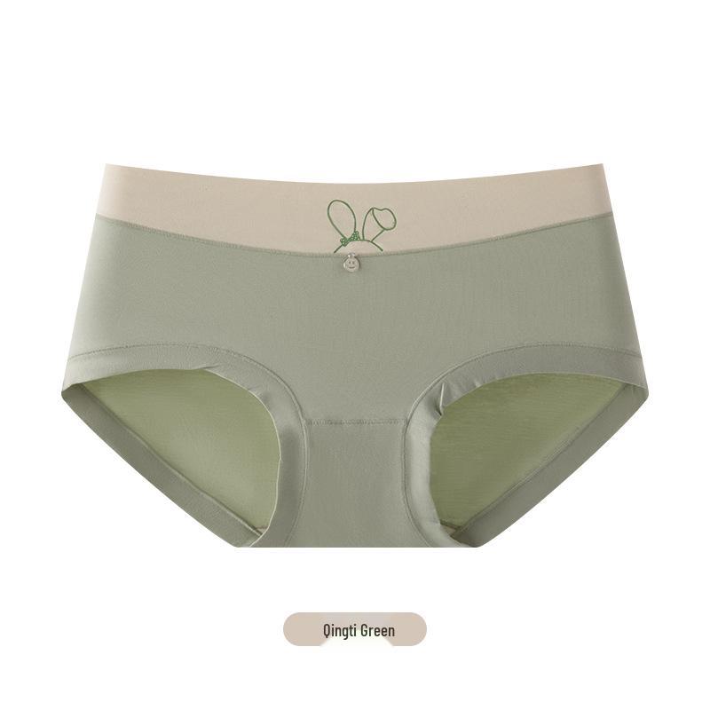 Girls Color Block Cotton & Mulberry Silk Antibacterial Mid-Waist Briefs L