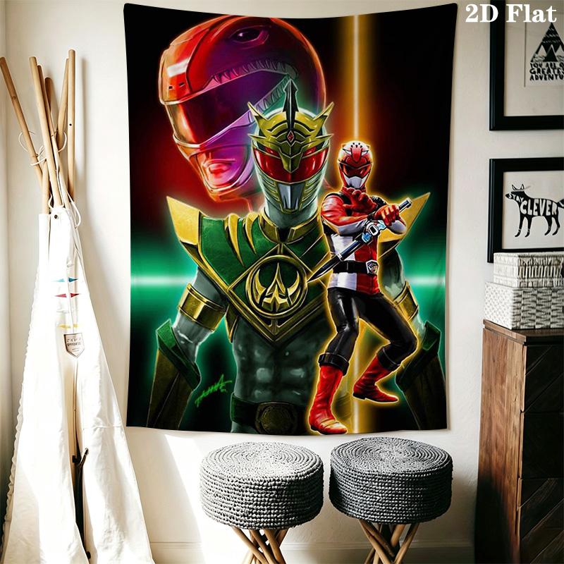Power Rangers 2D Flat Adventure Tapestry Tapestry Background Cloth Wallmounted Atmospheric Background Cloth Work Of Art Wall Covering Decoration