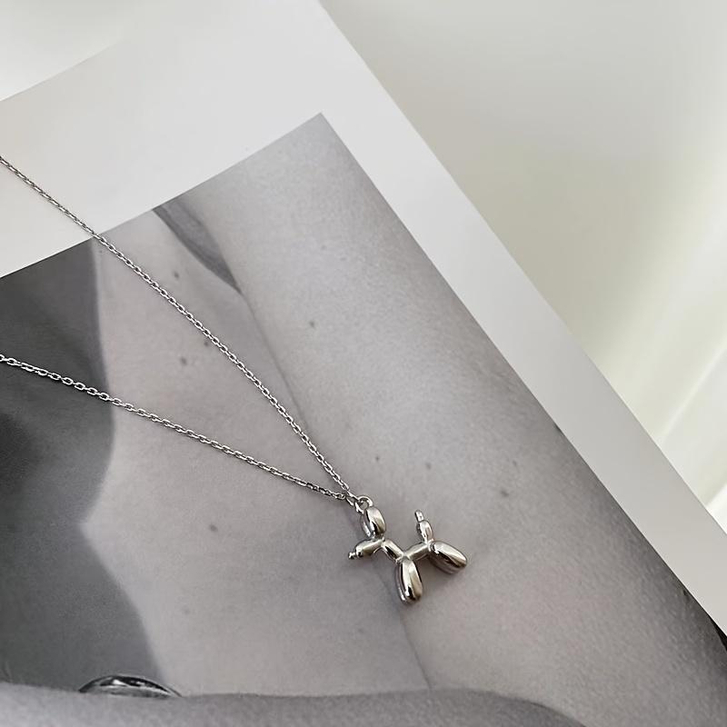 1pc Fashion New Minimalist Stainless Steel Balloon Dog Pendant Necklace For Girls