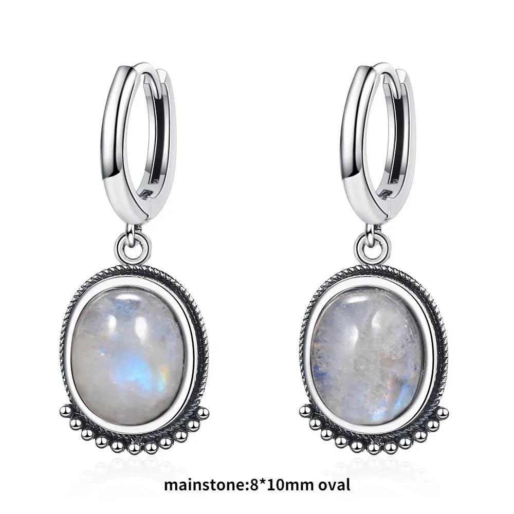 Neue Elegante Natürliche Kyanit Silber Tropfenohrringe für Damen Vintage Hochzeit Verlobung Creolen Ohrringe Geschenke