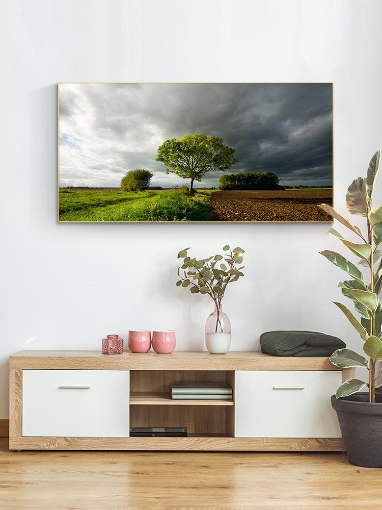 Field Tree Krajina Nástěnné umění Hora Malba na plátně Plakáty a obrazy Moderní nástěnný obraz do obývacího pokoje