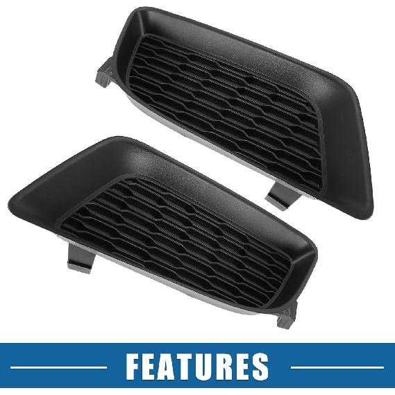 Auto Front Nebelscheinwerfer Abdeckung Gitter Links Rechts Nr. 68092571AA/68092570AA für Dodge Charger Pursuit R/T SE SRT8 SXT 2011-2014 ABS Kunststoff Schwarz (2er Set)