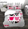 Pink Black Bear Duvet Cover Set UK Single Double Queen US Twin Full King Size Bed Linen Set