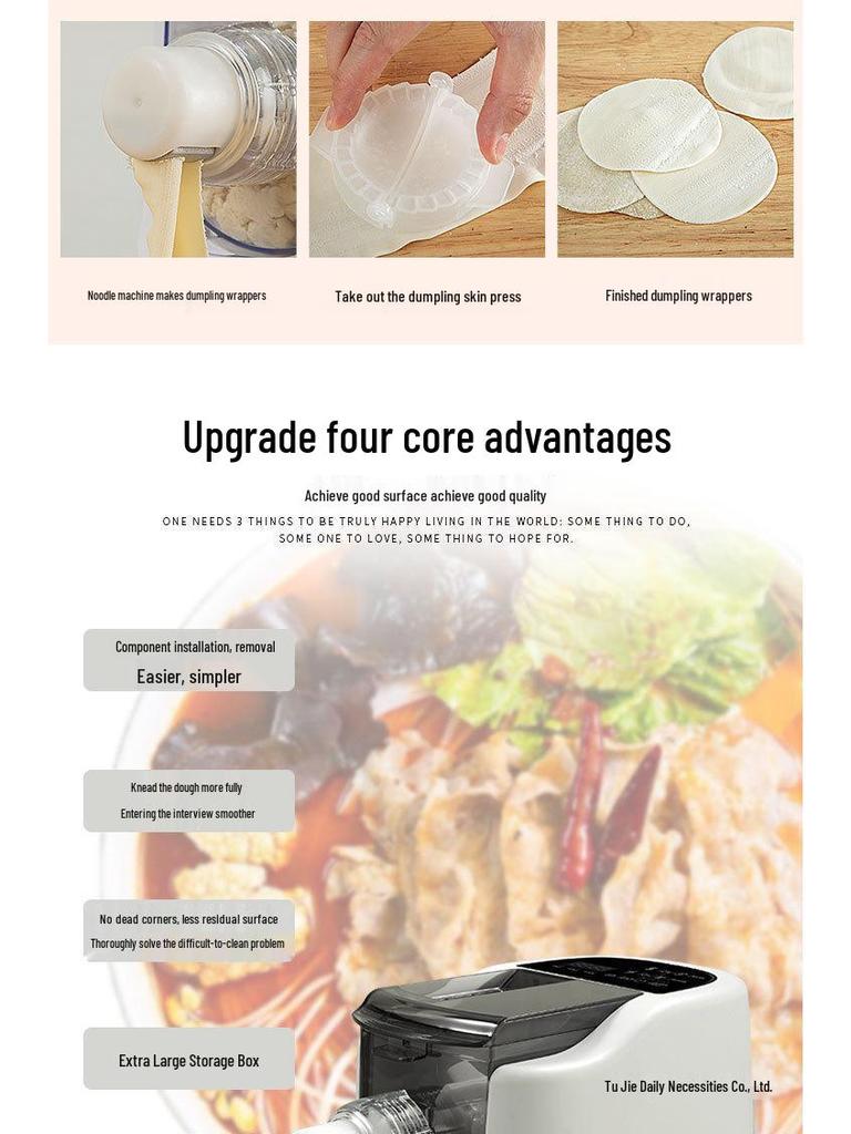 Vollautomatische elektrische Nudelpresse & Teigknetmaschine - Kleine, multifunktionale Maschine für hausgemachte Nudeln & Teigtaschen