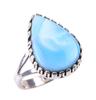 Natural Republic Larimar Gemstone 925 Solid Sterling Silver Gift Ring S.9 V9A05
