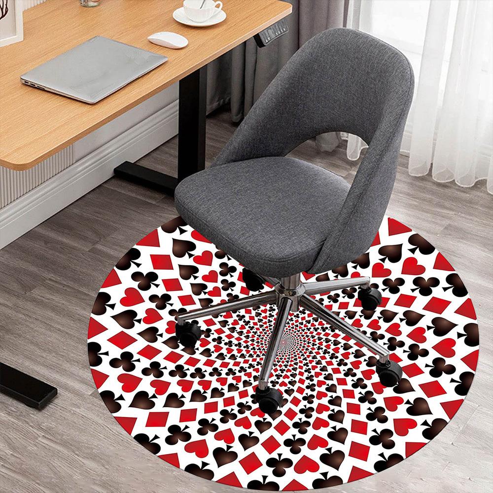 1pc geometric pattern Pattern Office Round Rugs, Under Chair Round Rugs for Living Room, Bedroom, Bathroom Decoration Carpet 091851