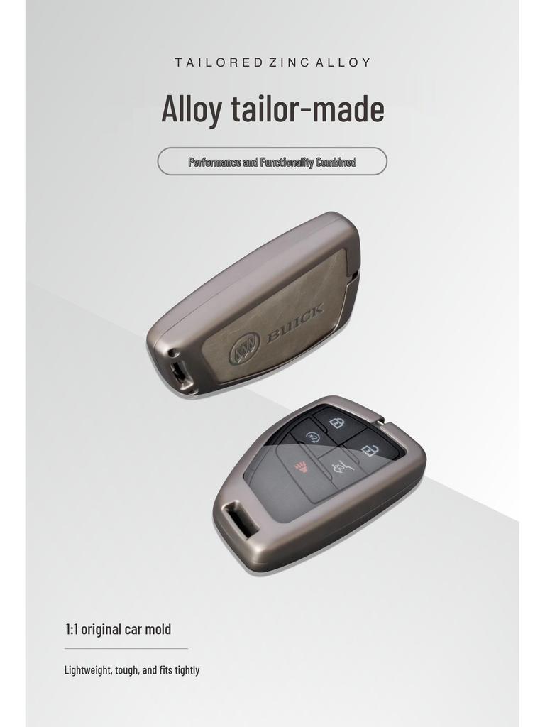 Buick Envision S/21/22 Plus Key Case: Alloy & Genuine Leather Protection
