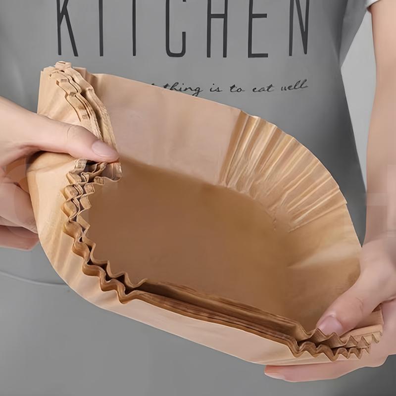 High Temperature Resistant Paper Trays For Air Fryers Oil Absorbing Paper Food Grade Silicone Paper Round Square Baking