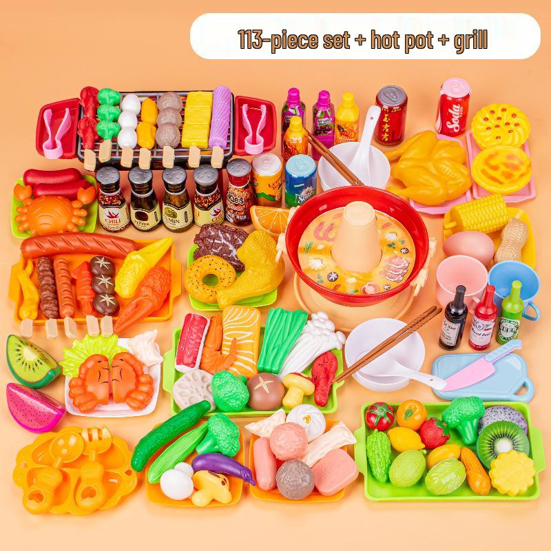 Kids' Pretend Play BBQ Set: Grilled Meat & Skewers Kitchen Toy
