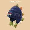 Winter children's hat cute cartoon dinosaur plush hat thickened windproof warm hat baby ear hat pullover hat