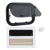 20x12In RV Window Tempered Glass UV Resistant Push Out Window with Support Rod and Sunshade Curtain for Campers Caravan Trailer
