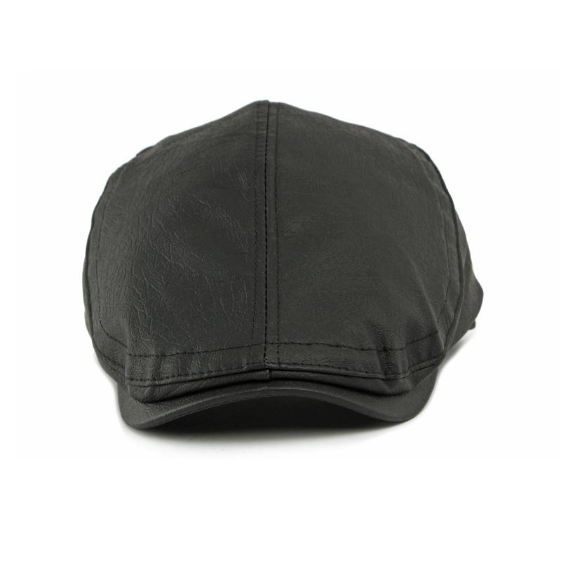 Retro PU Cap Men's Beret British Retro Progressive Cap Women's Peaked Cap