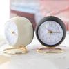 Nordic Style Metal Alarm Clock Creative Light Luxury Electronic Desk Clock with Metal Stand Silent Pointer for Bedroom