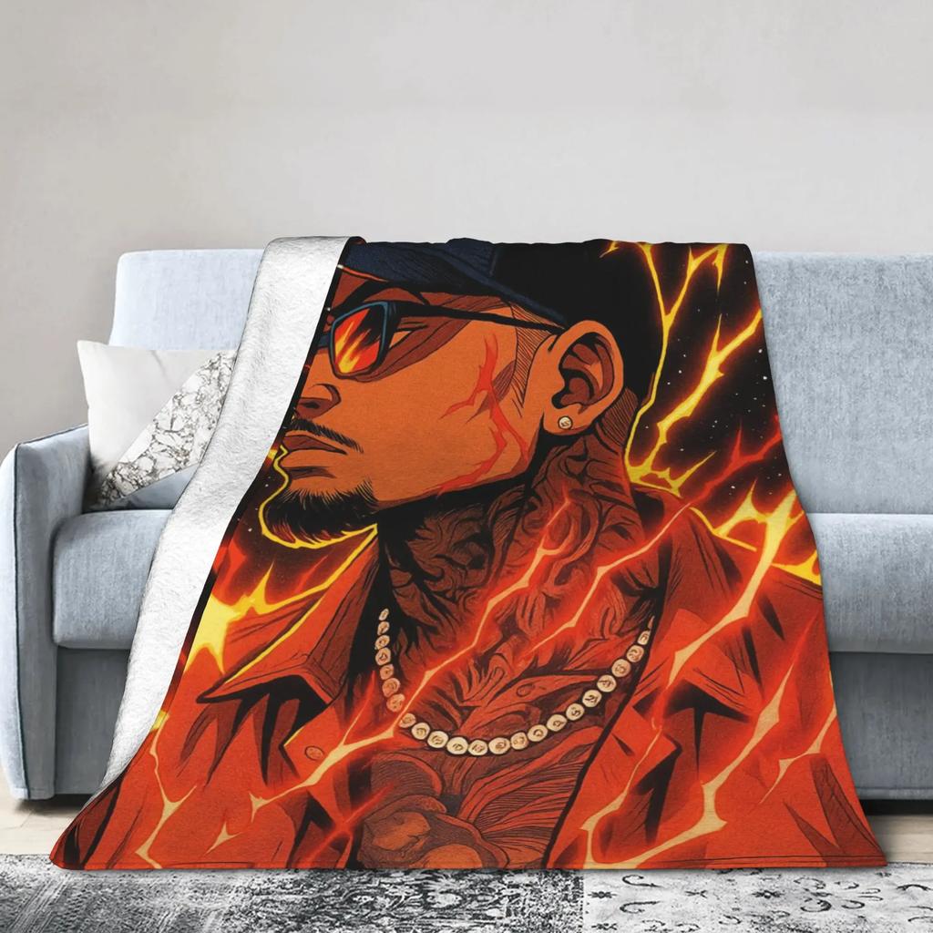 Super Warm Flannel Throw Blanket for Couch Chair Bed  Ideal for Students Picnics Christmas Gift  Soft Sofa Cover with Fun Design